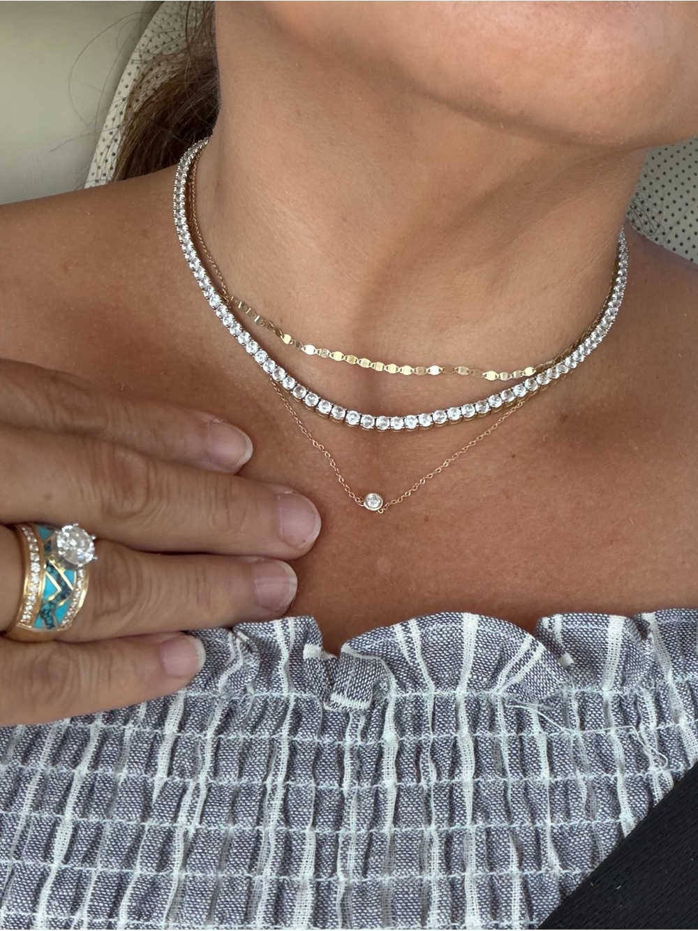 PAVOI Simulated Diamond Necklace 15 inches